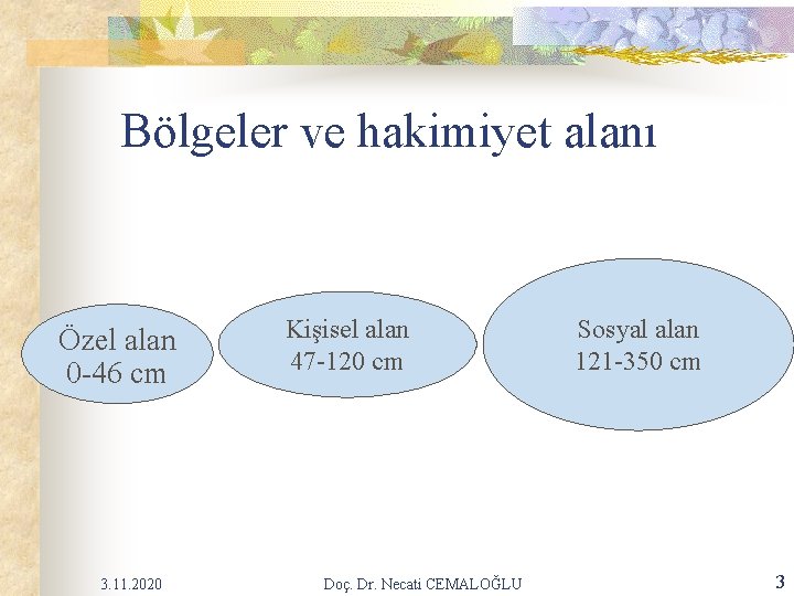 Bölgeler ve hakimiyet alanı Özel alan 0 -46 cm 3. 11. 2020 Kişisel alan Bölgeler ve hakimiyet alanı Özel alan 0 -46 cm 3. 11. 2020 Kişisel alan