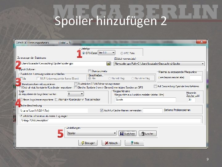 Spoiler hinzufügen 2 1 2 3 4 5 9 