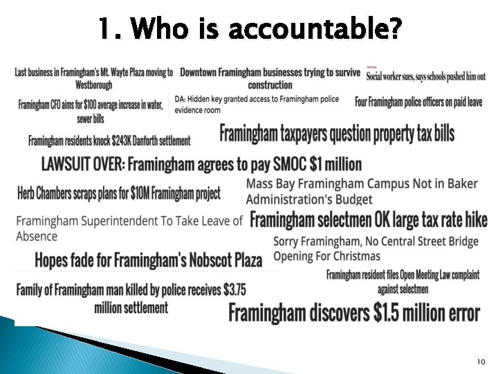 1. Who is accountable? 10 