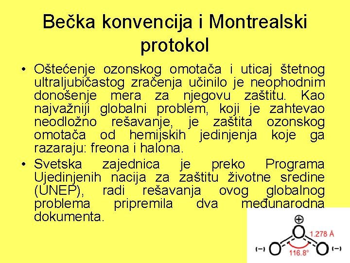 Bečka konvencija i Montrealski protokol • Oštećenje ozonskog omotača i uticaj štetnog ultraljubičastog zračenja