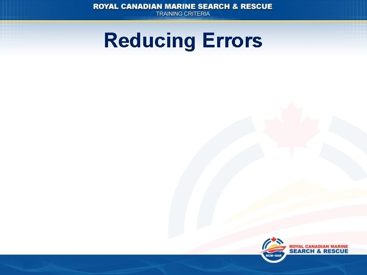 Reducing Errors 