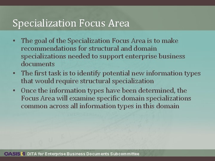 Specialization Focus Area • The goal of the Specialization Focus Area is to make Specialization Focus Area • The goal of the Specialization Focus Area is to make