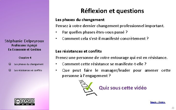 Réflexion et questions Stéphanie Delpeyroux Professeur Agrégé En Economie et Gestion Chapitre 4 q