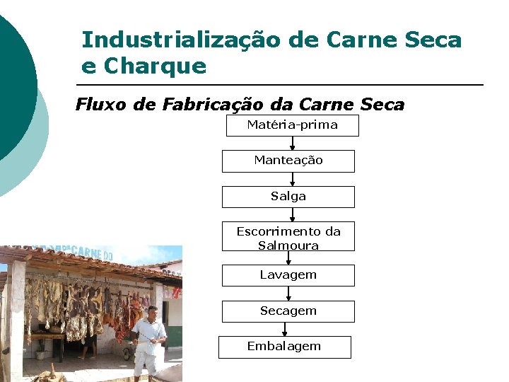 Industrialização de Carne Seca e Charque Fluxo de Fabricação da Carne Seca Matéria-prima Manteação