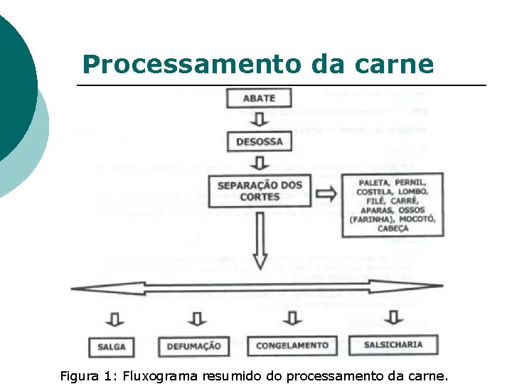 Processamento da carne Figura 1: Fluxograma resumido do processamento da carne. 