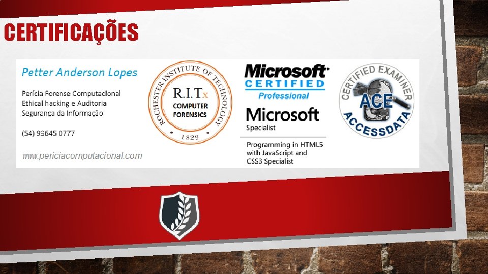 CERTIFICAÇÕES 