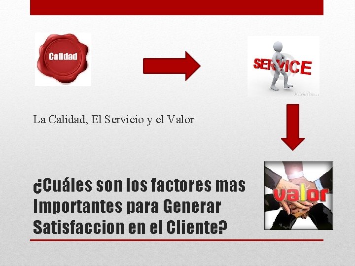 La Calidad, El Servicio y el Valor ¿Cuáles son los factores mas Importantes para