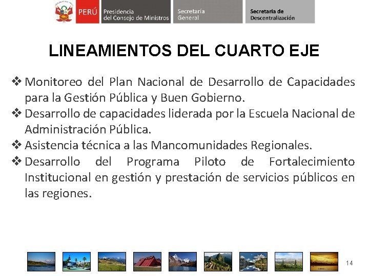 LINEAMIENTOS DEL CUARTO EJE v Monitoreo del Plan Nacional de Desarrollo de Capacidades para