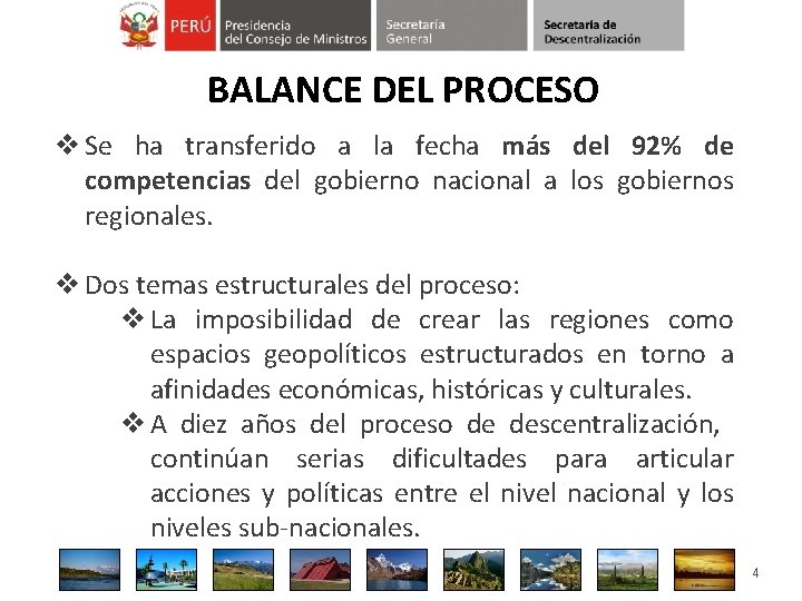 BALANCE DEL PROCESO v Se ha transferido a la fecha más del 92% de