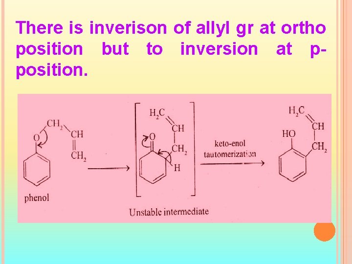 There is inverison of allyl gr at ortho position but to inversion at pposition.