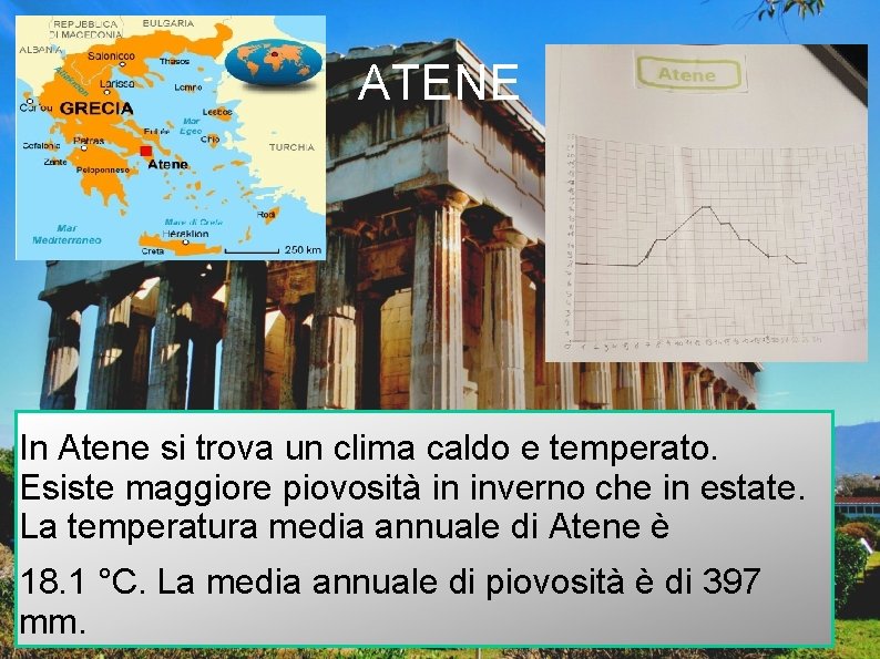 ATENE In Atene si trova un clima caldo e temperato. Esiste maggiore piovosità in