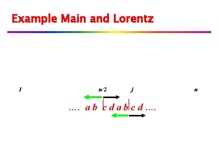 Example Main and Lorentz 1 n/2 j …. a b c d …. n