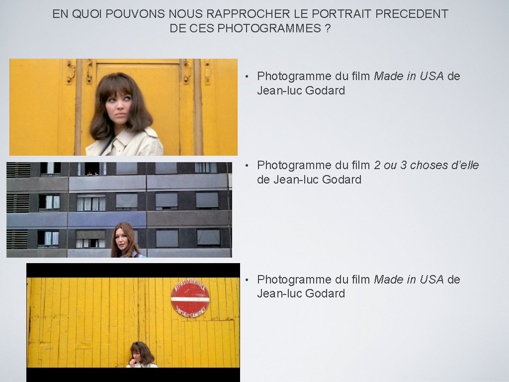 EN QUOI POUVONS NOUS RAPPROCHER LE PORTRAIT PRECEDENT DE CES PHOTOGRAMMES ? • Photogramme