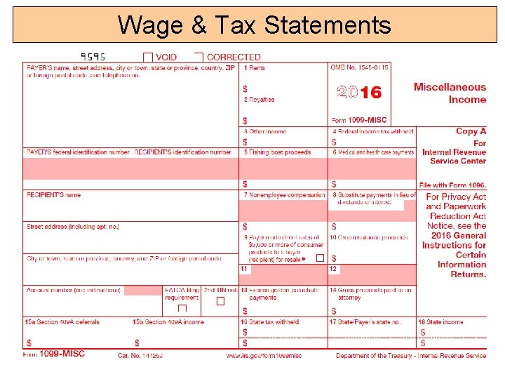 Wage & Tax Statements 