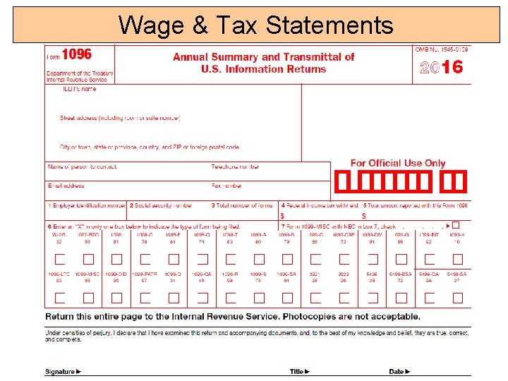 Wage & Tax Statements 