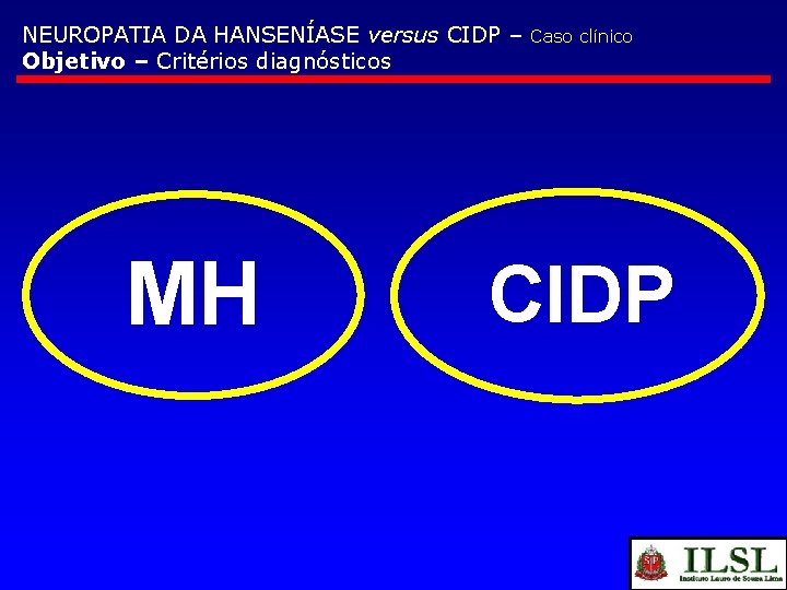 NEUROPATIA DA HANSENÍASE versus CIDP – Objetivo – Critérios diagnósticos MH Caso clínico CIDP