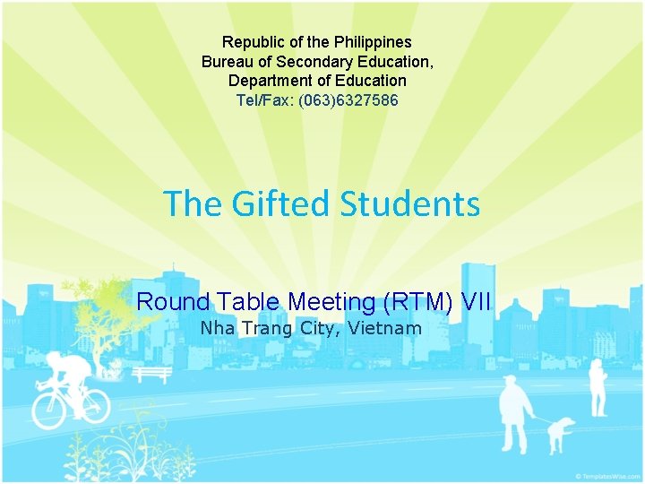 Republic of the Philippines Bureau of Secondary Education, Department of Education Tel/Fax: (063)6327586 The