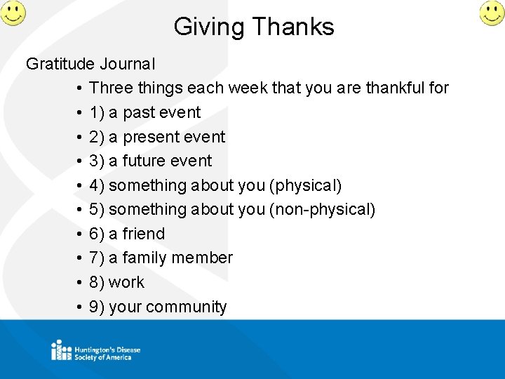 Giving Thanks Gratitude Journal • Three things each week that you are thankful for