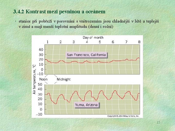 3. 4. 2 Kontrast mezi pevninou a oceánem • stanice při pobřeží v porovnání