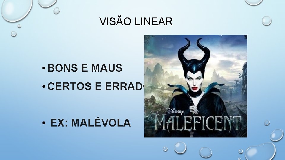 VISÃO LINEAR • BONS E MAUS • CERTOS E ERRADOS • EX: MALÉVOLA 