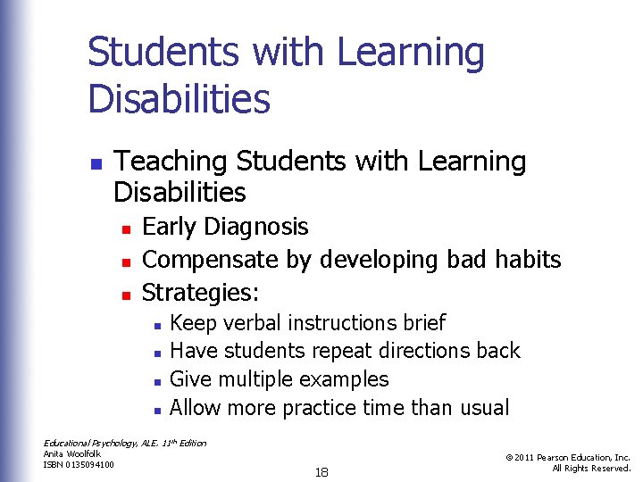Students with Learning Disabilities n Teaching Students with Learning Disabilities n n n Early