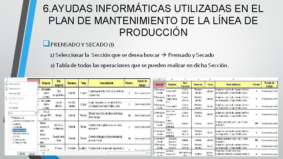 6. AYUDAS INFORMÁTICAS UTILIZADAS EN EL PLAN DE MANTENIMIENTO DE LA LÍNEA DE PRODUCCIÓN