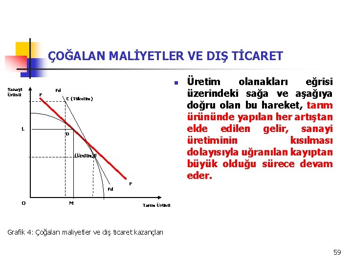 ÇOĞALAN MALİYETLER VE DIŞ TİCARET n Sanayi Ürünü L F Fd C (Tüketim) D