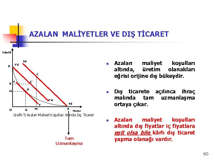 AZALAN MALİYETLER VE DIŞ TİCARET Tekstil Fd B n F’d C K H C’