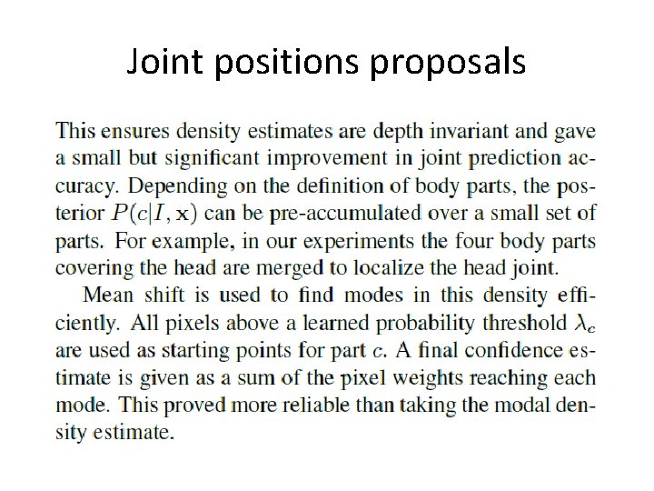 Joint positions proposals 