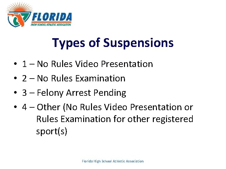 Types of Suspensions • • 1 – No Rules Video Presentation 2 – No Types of Suspensions • • 1 – No Rules Video Presentation 2 – No