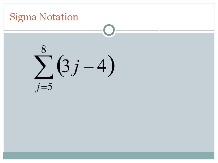 Sigma Notation 