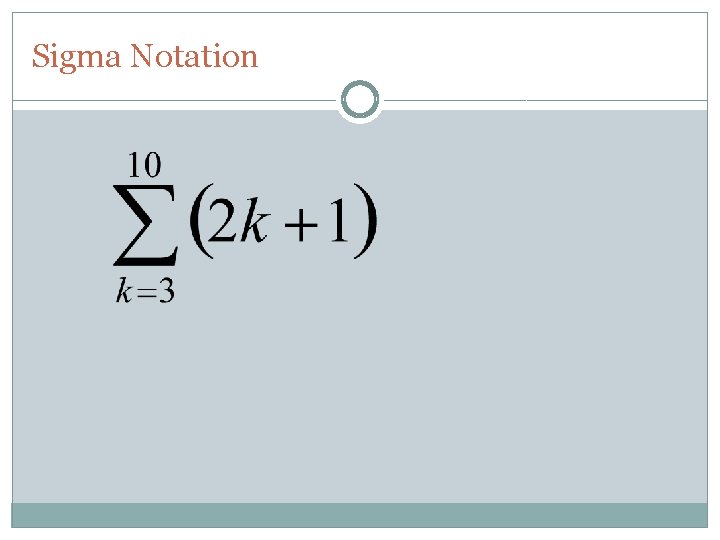 Sigma Notation 
