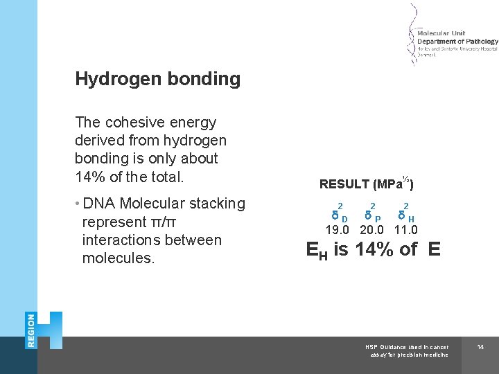 Herlev and Gentofte Hospital Hydrogen bonding The cohesive energy derived from hydrogen bonding is