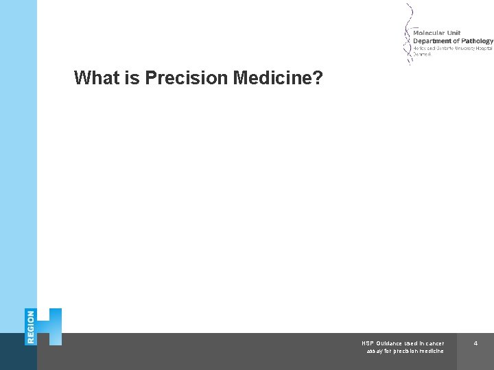 Herlev and Gentofte Hospital What is Precision Medicine? HSP Guidance used in cancer assay