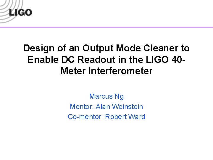 Design of an Output Mode Cleaner to Enable DC Readout in the LIGO 40