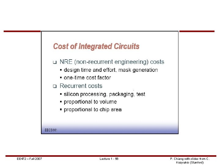 EE 472 – Fall 2007 Lecture 1 - 56 P. Chiang with slides from