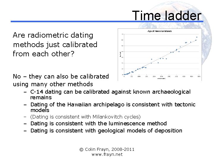 Time ladder Are radiometric dating methods just calibrated from each other? No – they