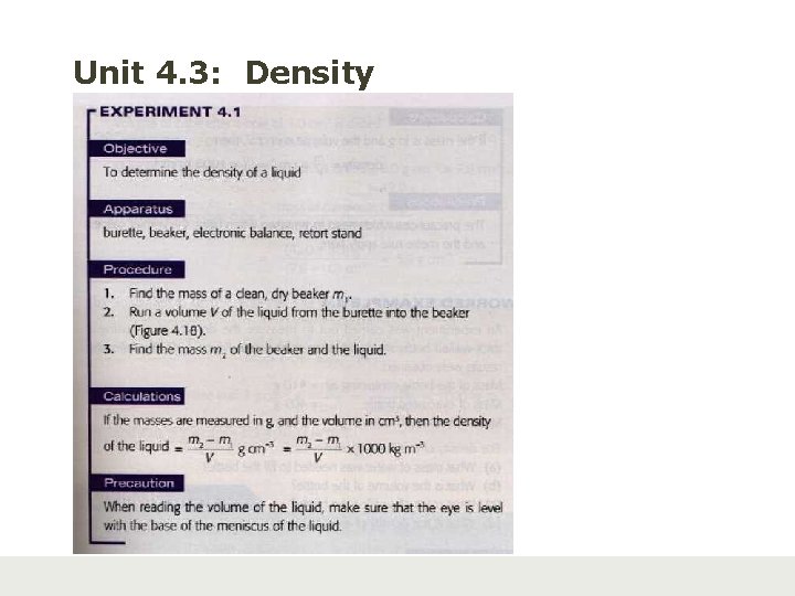 Unit 4. 3: Density 