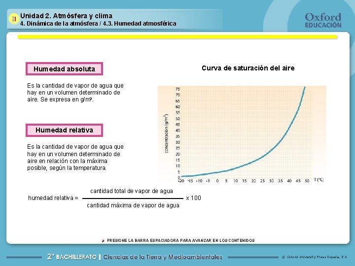 Unidad 2. Atmósfera y clima 4. Dinámica de la atmósfera / 4. 3. Humedad