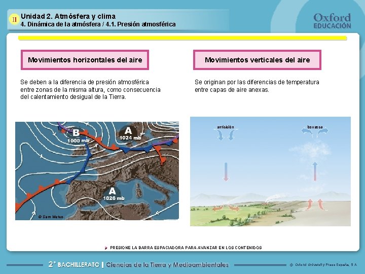Unidad 2. Atmósfera y clima 4. Dinámica de la atmósfera / 4. 1. Presión