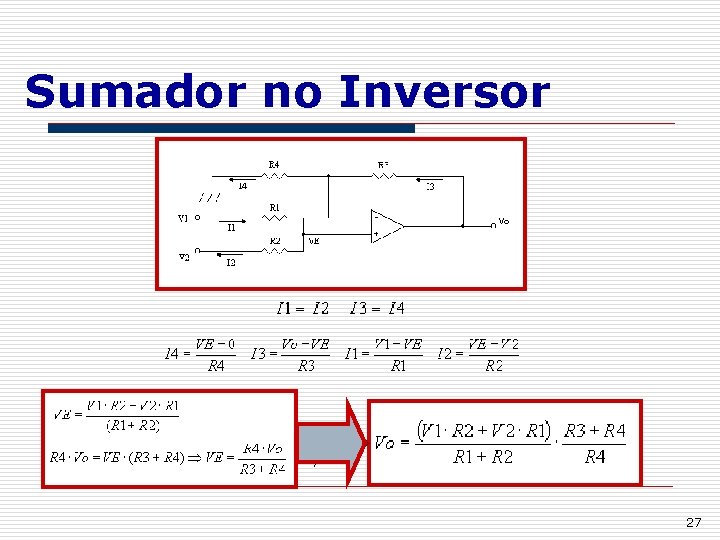 Sumador no Inversor 27 