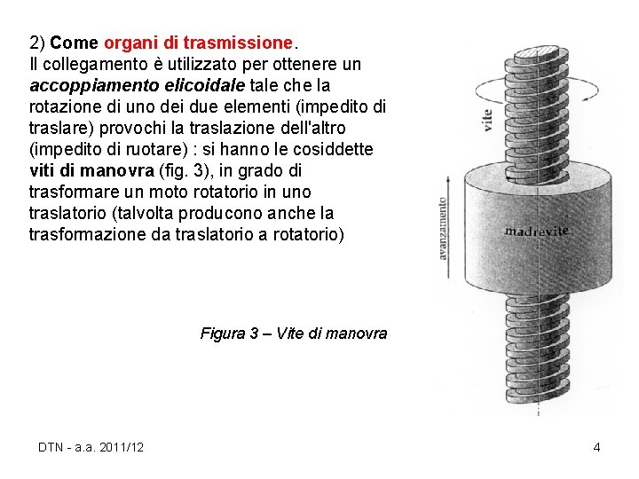 2) Come organi di trasmissione. Il collegamento è utilizzato per ottenere un accoppiamento elicoidale