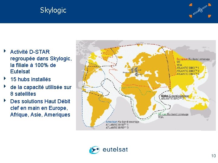 Skylogic 4 Activité D-STAR regroupée dans Skylogic, la filiale à 100% de Eutelsat 4
