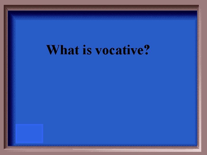 What is vocative? 