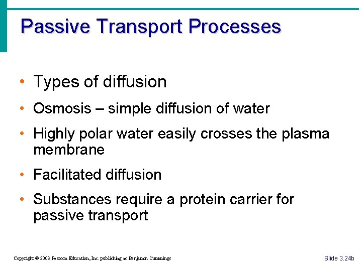 Passive Transport Processes • Types of diffusion • Osmosis – simple diffusion of water