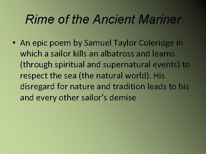 Rime of the Ancient Mariner • An epic poem by Samuel Taylor Coleridge in