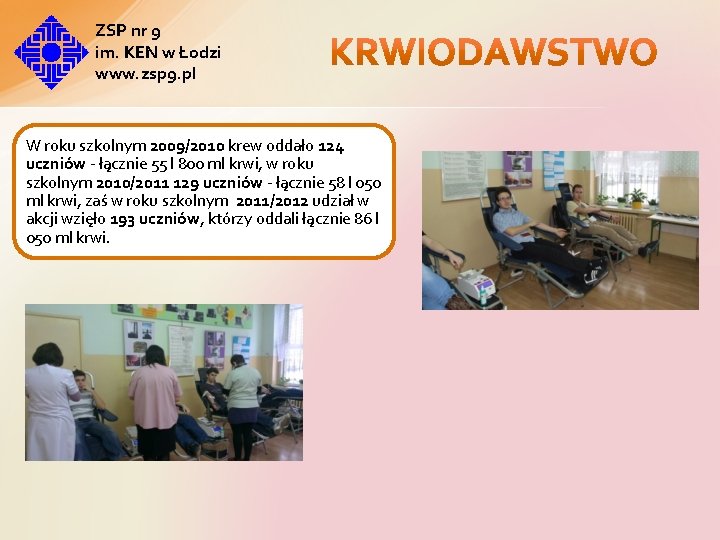 ZSP nr 9 im. KEN w Łodzi www. zsp 9. pl W roku szkolnym ZSP nr 9 im. KEN w Łodzi www. zsp 9. pl W roku szkolnym