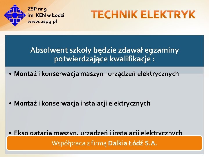 ZSP nr 9 im. KEN w Łodzi www. zsp 9. pl Absolwent szkoły będzie ZSP nr 9 im. KEN w Łodzi www. zsp 9. pl Absolwent szkoły będzie