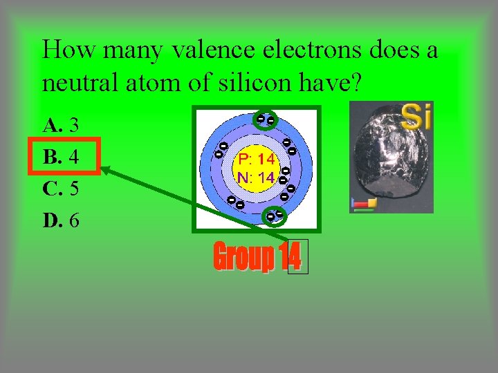 How many valence electrons does a neutral atom of silicon have? A. 3 B.