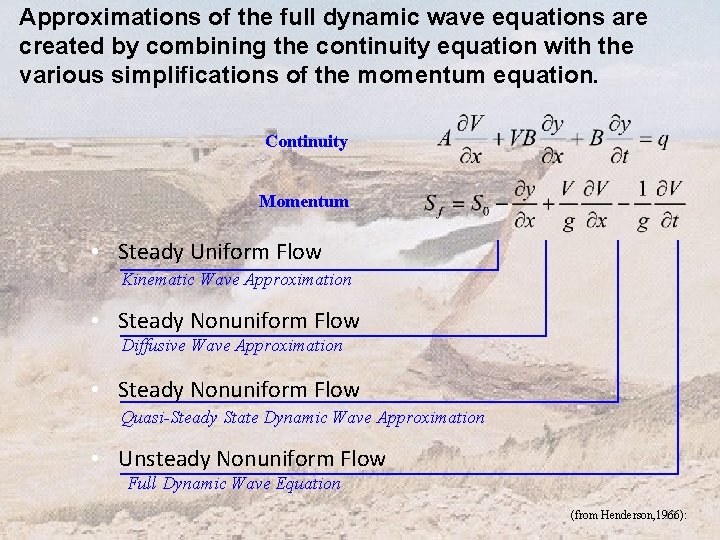 Approximations of the full dynamic wave equations are created by combining the continuity equation